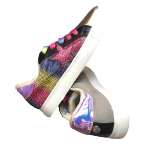 Steve Madden REZUME Rainbow Rhinestone Star Sneakers - Picture 1 of 5